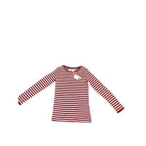 NEW Mini Boden Girls Red & White Striped Long Sleeve Shirt